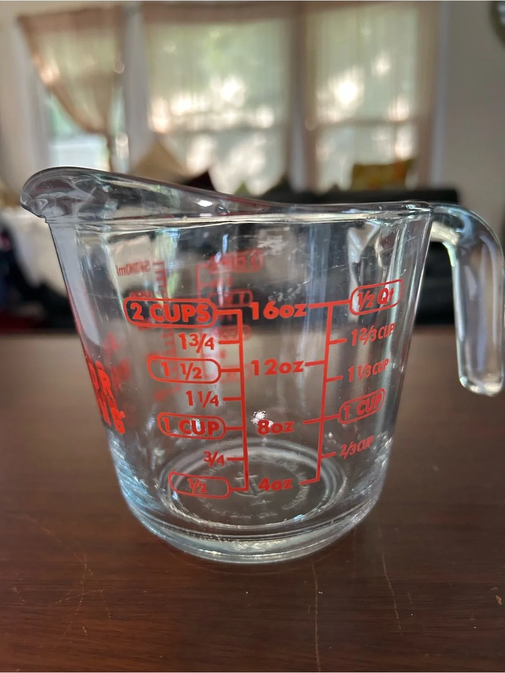 Anchor Hocking Clear Glass Measuring Cup with Red Logo